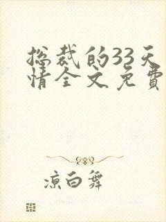 总裁的33天索情全文免费阅读