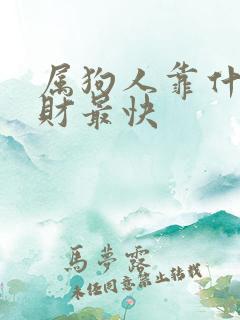 属狗人靠什么发财最快