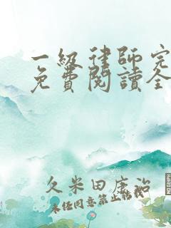 一级律师完整版免费阅读全文