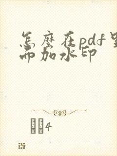 怎么在pdf里面加水印