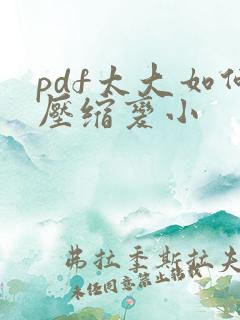 pdf太大如何压缩变小