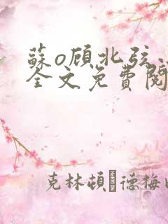 苏o顾北弦小说全文免费阅读1