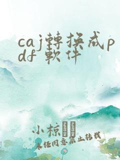 caj转换成pdf 软件
