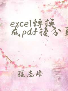 excel转换成pdf后分页了怎么办
