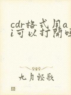 cdr格式用ai可以打开吗