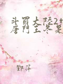 斗罗大陆2绝世唐门王冬是谁