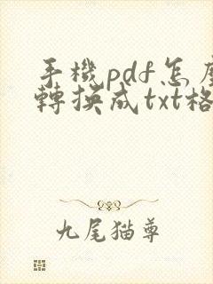 手机pdf怎么转换成txt格式