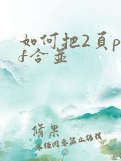 如何把2页pdf合并