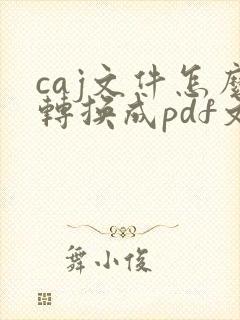 caj文件怎么转换成pdf文档