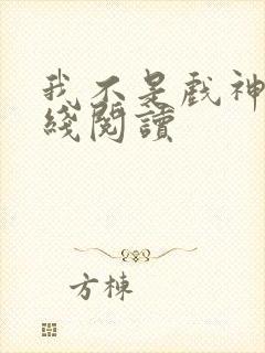 我不是戏神 在线阅读