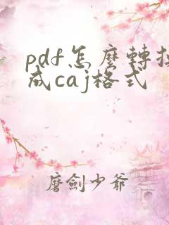 pdf怎么转换成caj格式