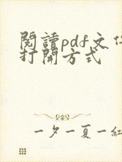 阅读pdf文件打开方式