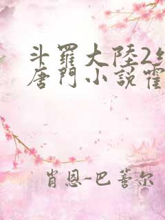 斗罗大陆2绝世唐门小说霍雨浩