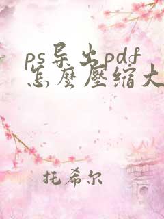 ps导出pdf怎么压缩大小