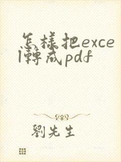 怎样把excel转成pdf