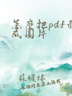 怎么把pdf截成图片