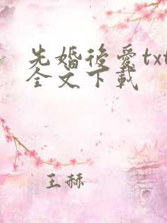 先婚后爱txt全文下载