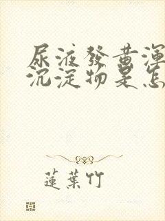 尿液发黄浑浊有沉淀物是怎么回事