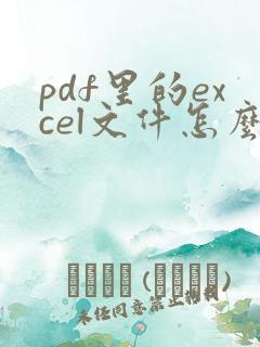 pdf里的excel文件怎么打开