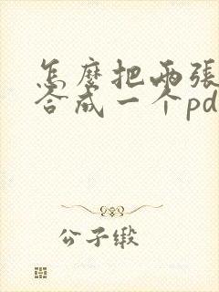 怎么把两张照片合成一个pdf