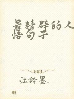 最精辟的人生感悟句子