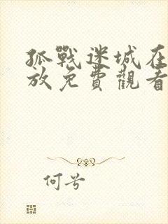 孤战迷城在线播放免费观看全集