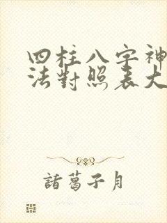 四柱八字神煞查法对照表大全