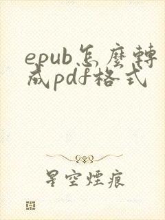 epub怎么转成pdf格式