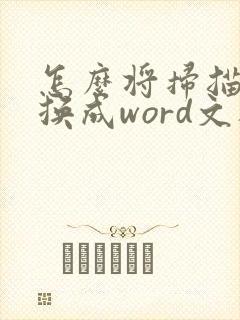 怎么将扫描件转换成word文档