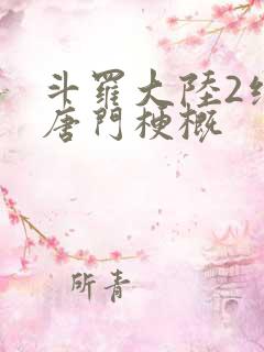 斗罗大陆2绝世唐门梗概