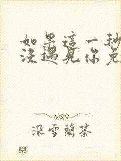 如果这一秒,我没遇见你免费阅读