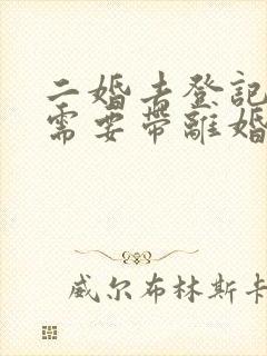 二婚去登记结婚需要带离婚证吗
