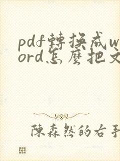 pdf转换成word怎么把文字的框去掉