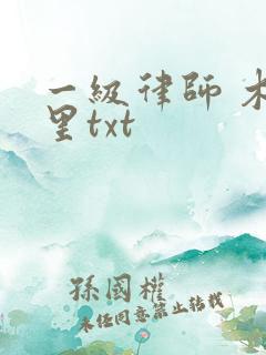 一级律师 木苏里txt