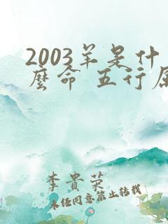 2003羊是什么命 五行属什么