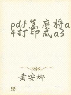 pdf怎么将a4打印成a3