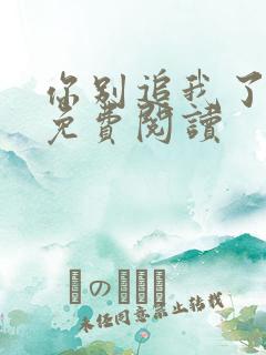 你别追我了小说免费阅读