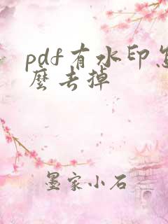 pdf有水印怎么去掉