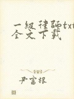 一级律师txt全文下载