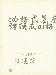cdr格式怎么转换成ai格式