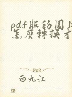 pdf版的图片怎么转换才可以编辑
