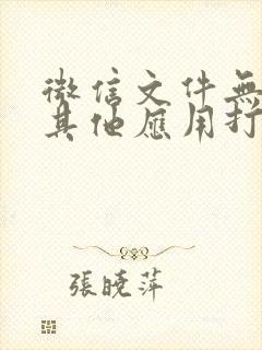 微信文件无法用其他应用打开