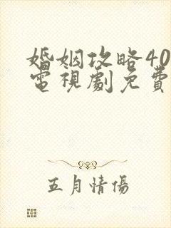 婚姻攻略40集电视剧免费观看