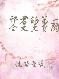 邪君的第一宠妃全文免费阅读