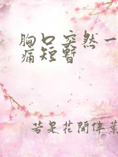胸口突然一阵刺痛短暂