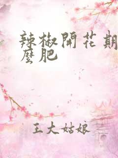 辣椒开花期施什么肥