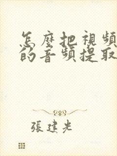 怎么把视频里面的音频提取出来