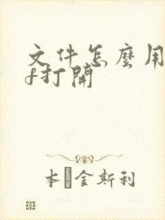 文件怎么用pdf打开