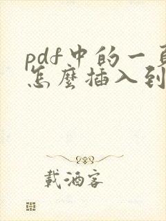 pdf中的一页怎么插入到word里