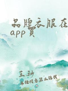 品牌衣服在哪个app买